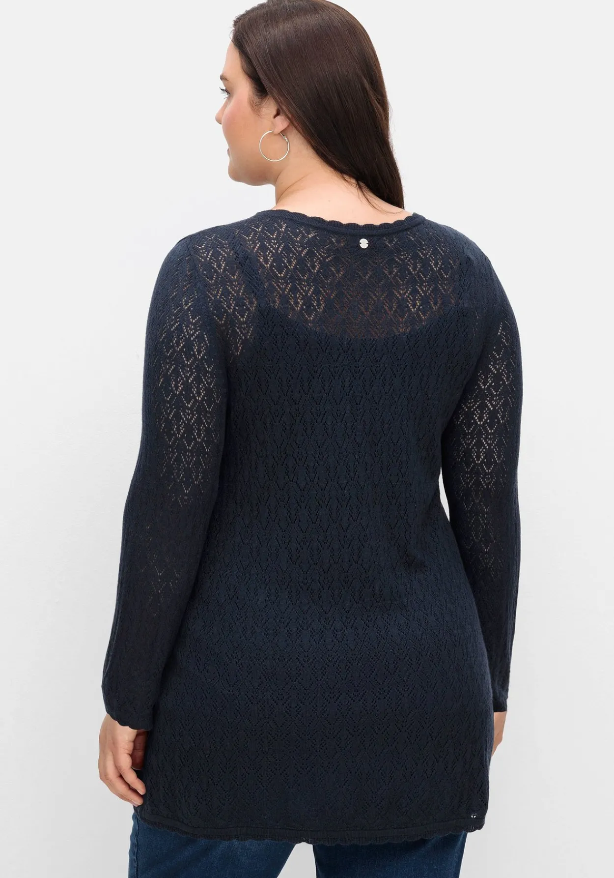 Pullover aus Ajourstrick, in leichter A-Linie<sheego Discount