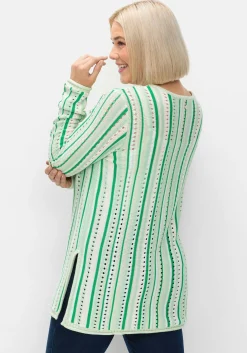 Pullover aus Ajourstrick, mit Längsstreifen<sheego Best