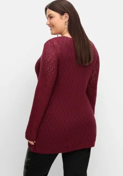 Pullover aus Ajourstrick, in leichter A-Linie<sheego Best