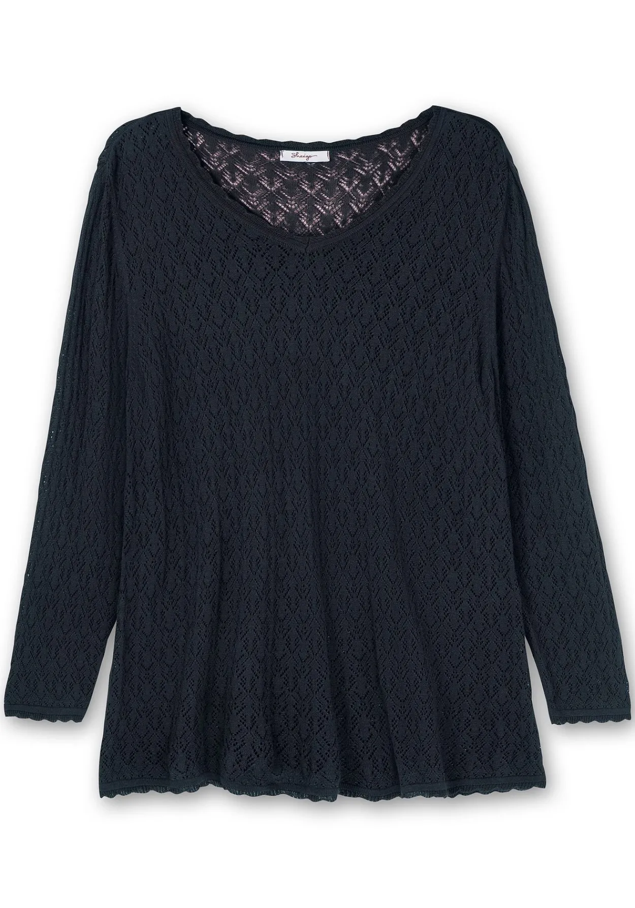 Pullover aus Ajourstrick, in leichter A-Linie<sheego Discount