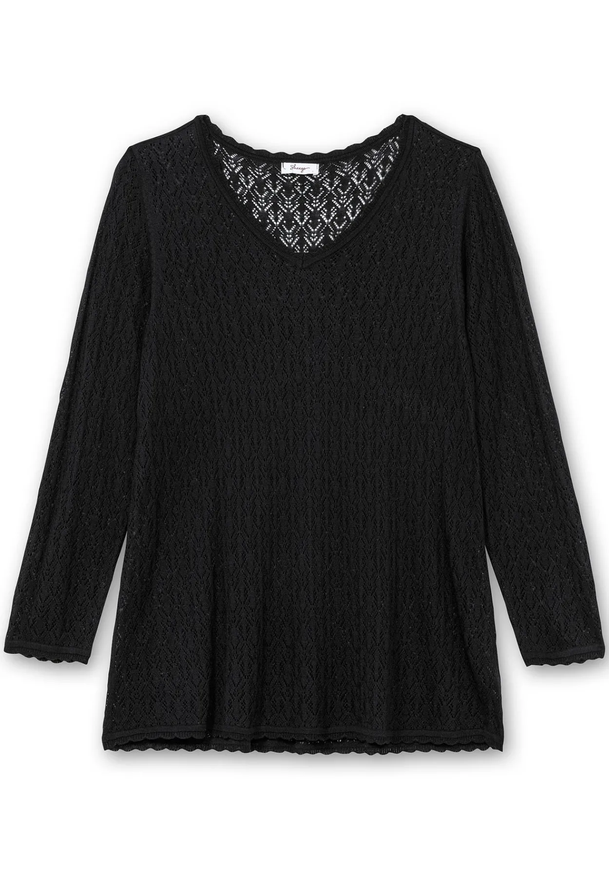 Pullover aus Ajourstrick, in leichter A-Linie<sheego Hot
