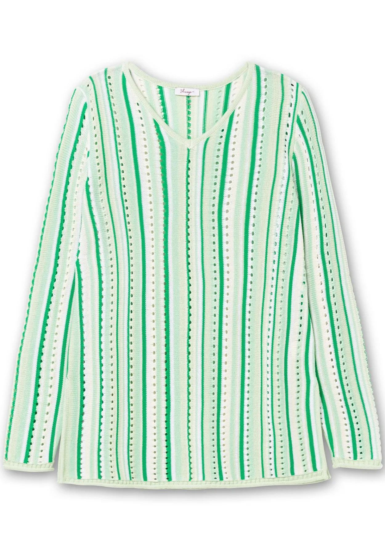 Pullover aus Ajourstrick, mit Längsstreifen<sheego Best