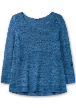 Pullover aus Bändchengarn, mit Krempelärmeln<sheego Online