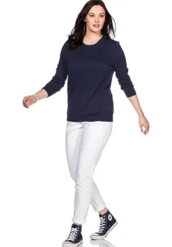 Pullover aus Feinstrick mit Rundhalsausschnitt<sheego New