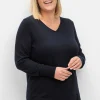 Pullover aus leichtem Strick, mit V-Ausschnitt<sheego Outlet