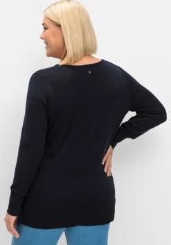 Pullover aus leichtem Strick, mit V-Ausschnitt<sheego Outlet