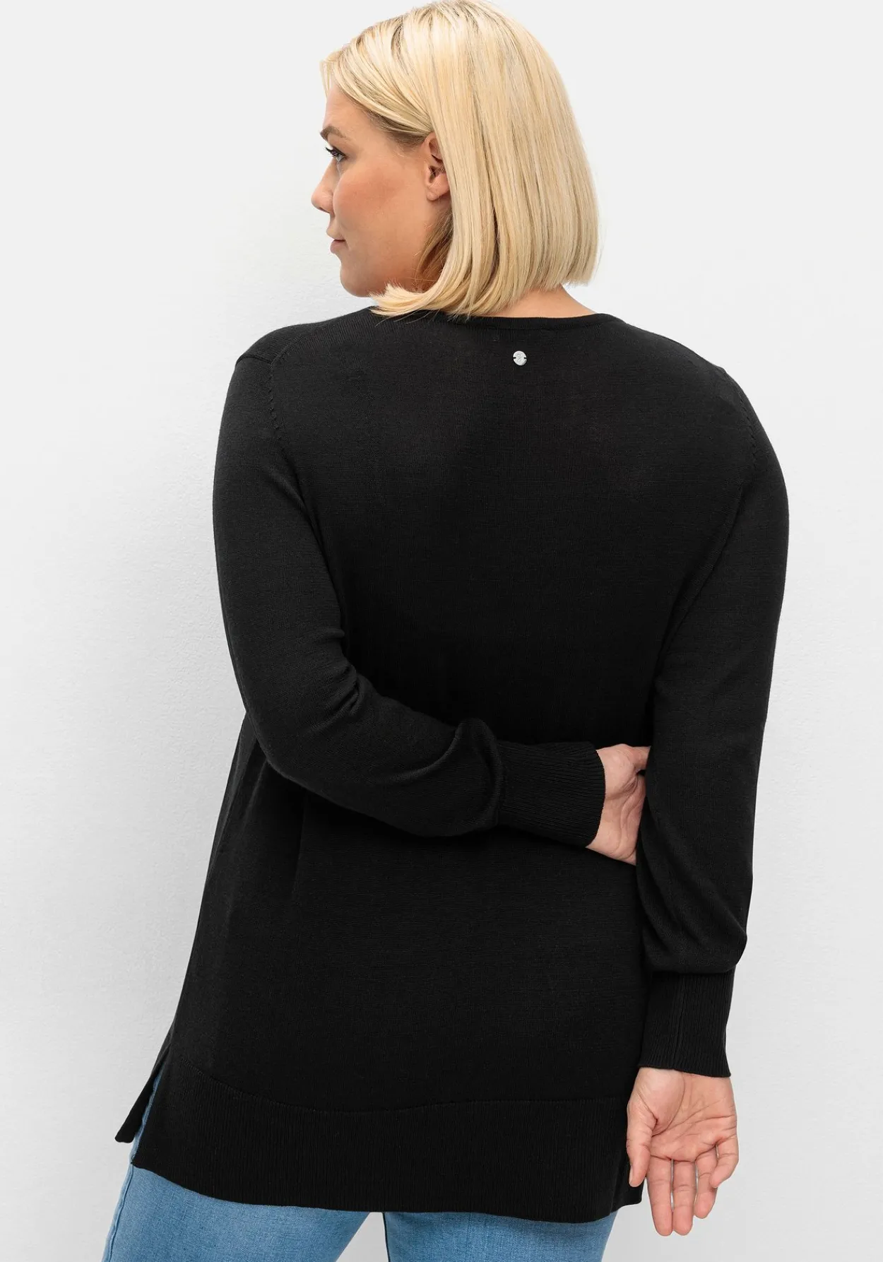 Pullover aus leichtem Strick, mit V-Ausschnitt<sheego Discount