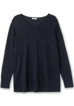 Pullover aus leichtem Strick, mit V-Ausschnitt<sheego Outlet