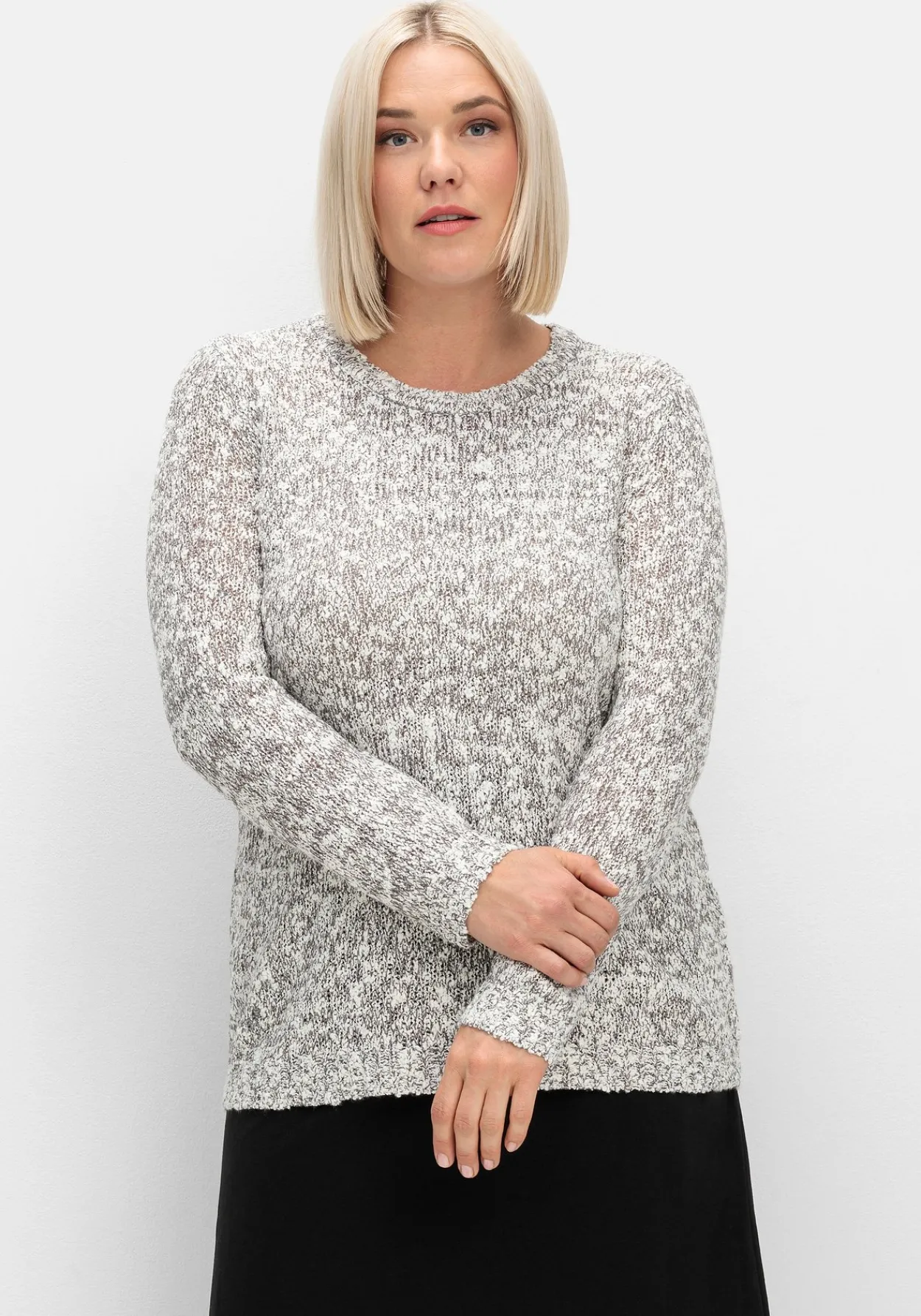 Pullover aus meliertem Effektgarn<sheego Outlet