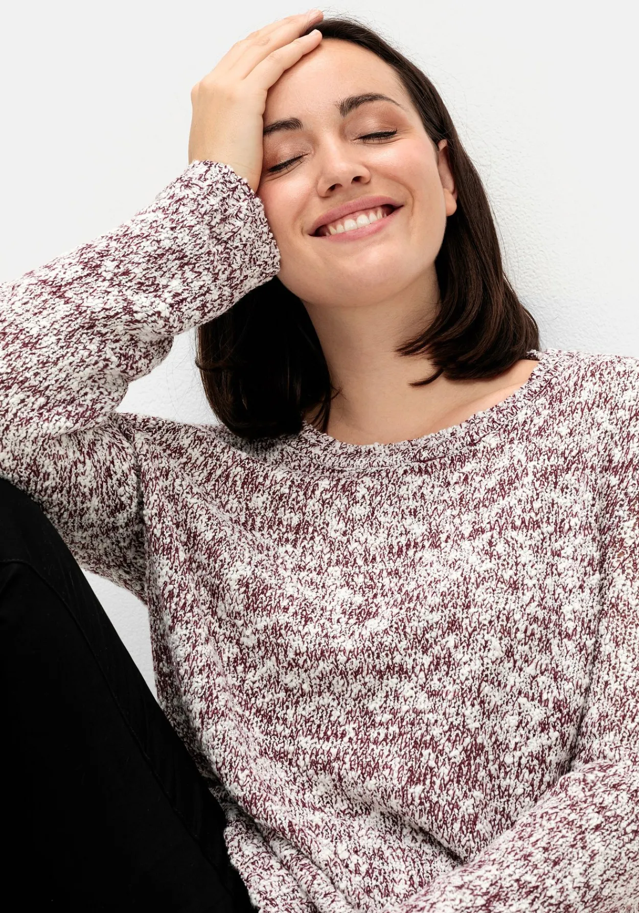 Pullover aus meliertem Effektgarn<sheego Sale