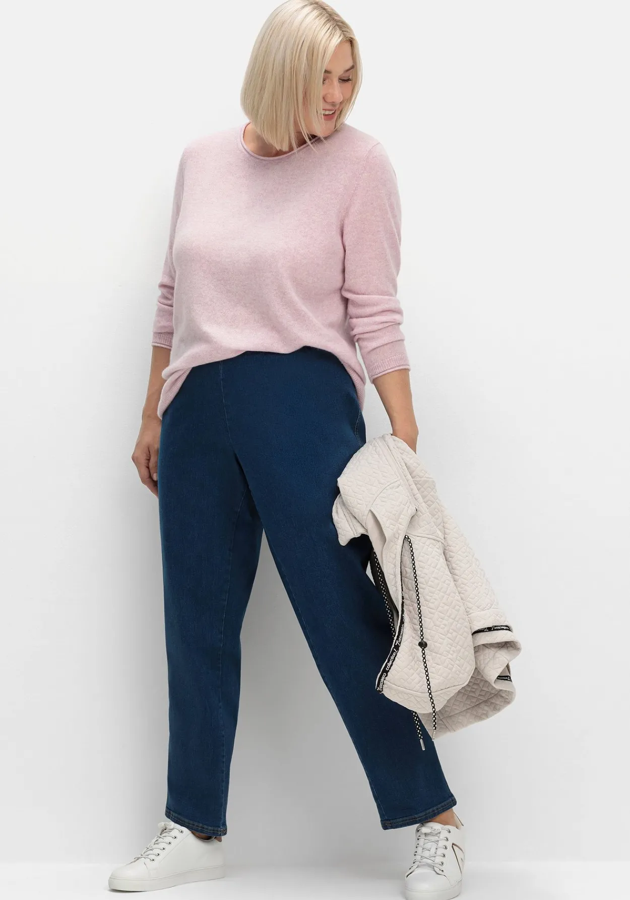 Pullover aus reinem Kaschmir, mit Rollkanten<sheego Online