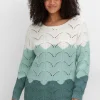 Pullover im Ajourstrick, mit Colourblocking<sheego Discount