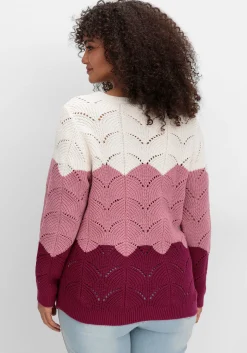 Pullover im Ajourstrick, mit Colourblocking<sheego New