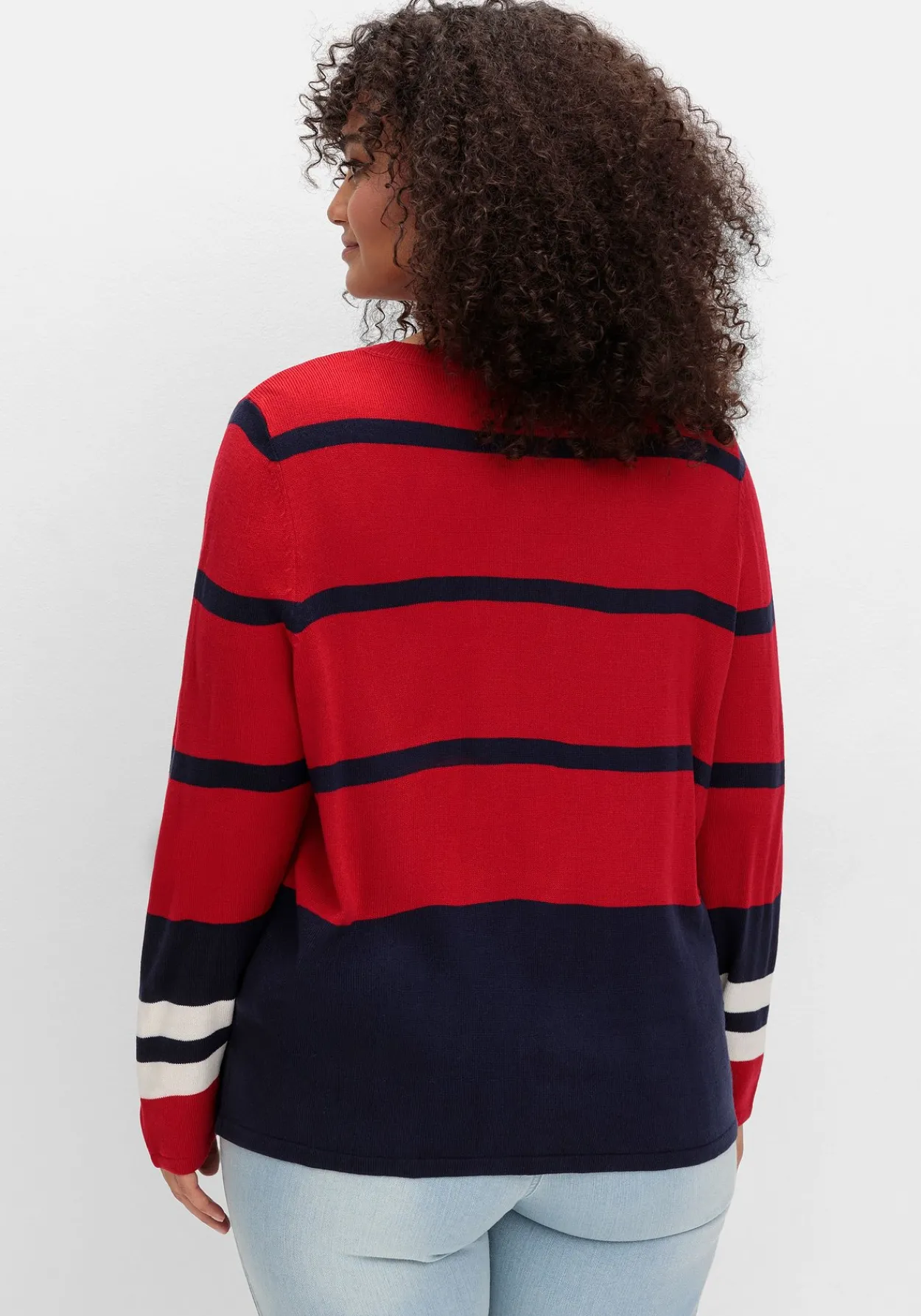 Pullover im Colourblocking-Streifenmix<sheego Fashion
