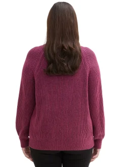 Pullover im Rippstrick, mit Stehkragen<TOM TAILOR Plus Fashion
