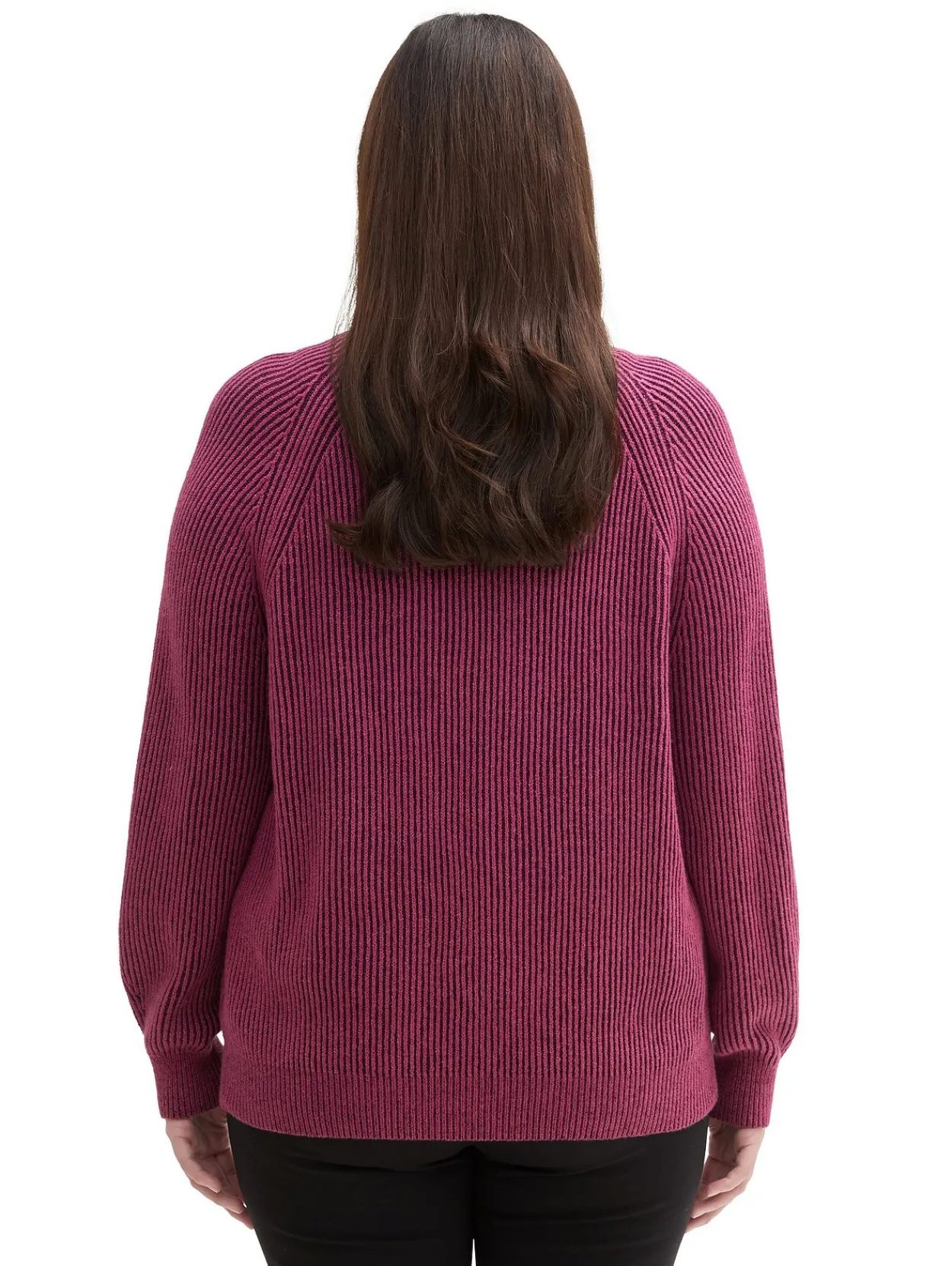 Pullover im Rippstrick, mit Stehkragen<TOM TAILOR Plus Fashion