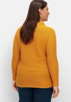 Pullover im Rippstrick, mit Raffung vorn<sheego x Collection L. Clearance