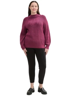 Pullover im Rippstrick, mit Stehkragen<TOM TAILOR Plus Fashion