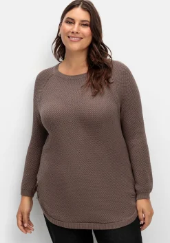 Pullover im Strukturstrick, mit Zierknöpfen seitlich<sheego Sale
