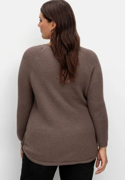 Pullover im Strukturstrick, mit Zierknöpfen seitlich<sheego Sale