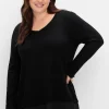 Pullover in A-Linie, mit Chiffonbesatz am Saum<sheego Sale