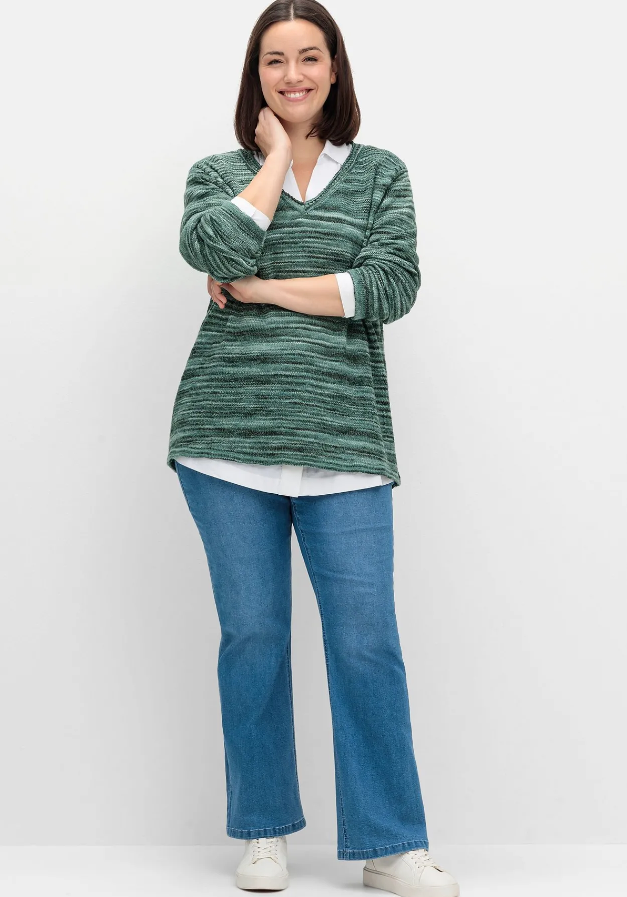 Pullover in Flammgarn-Struktur<sheego Fashion