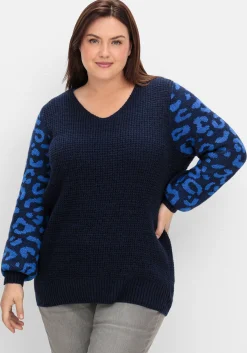 Pullover mit gemusterten Ballonärmeln<sheego by Joe Browns Fashion