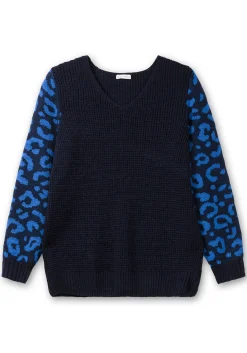 Pullover mit gemusterten Ballonärmeln<sheego by Joe Browns Fashion