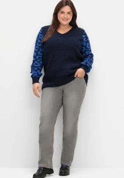 Pullover mit gemusterten Ballonärmeln<sheego by Joe Browns Fashion