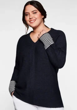 Pullover mit geringeltem Ärmelbündchen<sheego Online