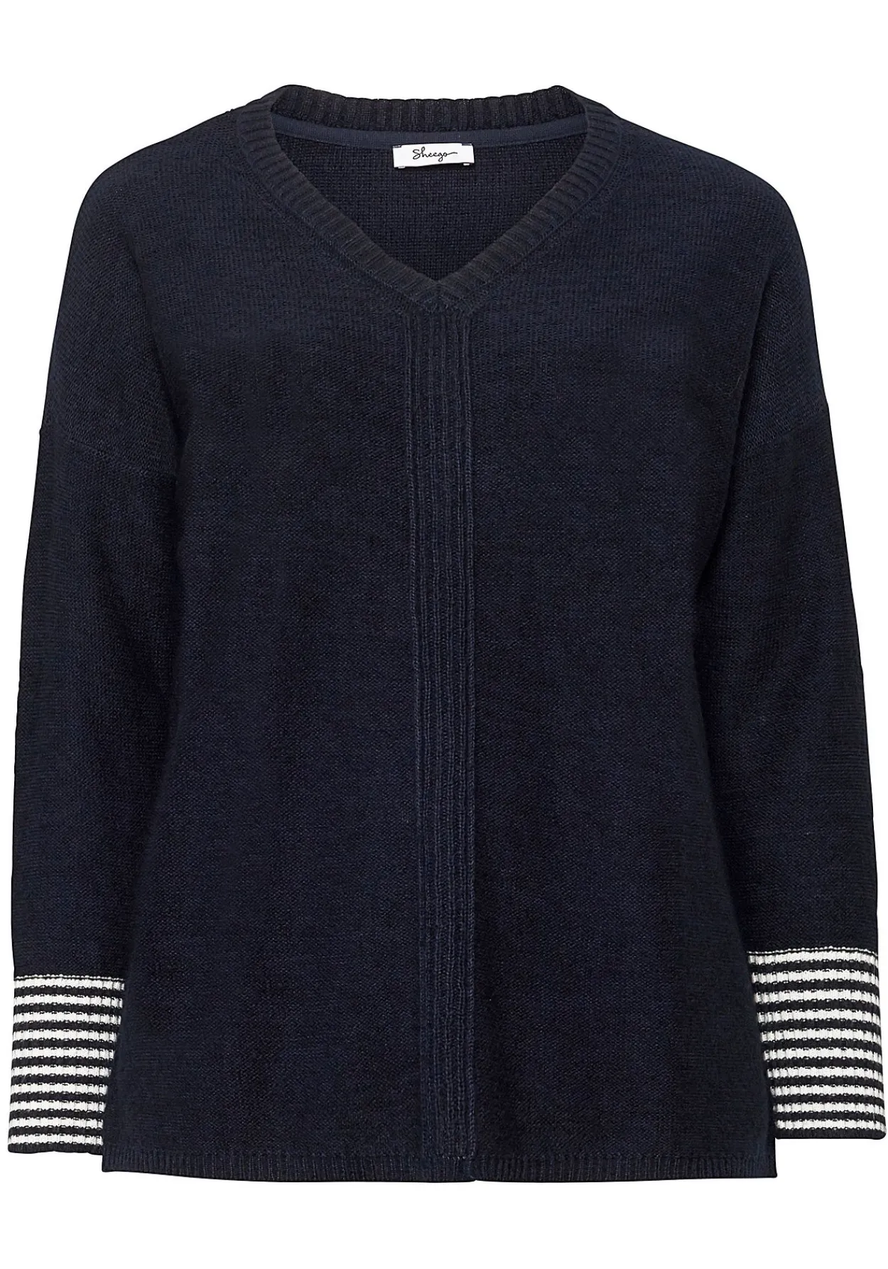 Pullover mit geringeltem Ärmelbündchen<sheego Online