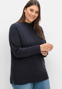 Pullover mit geripptem Stehkragen<sheego Clearance