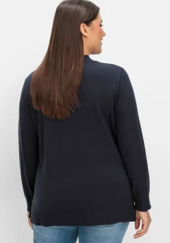 Pullover mit geripptem Stehkragen<sheego Clearance