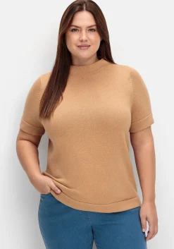 Pullover mit Halbarm und Stehkragen<sheego Discount