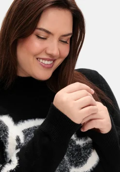 Pullover mit Intarsienmuster aus Flauschgarn<sheego Outlet