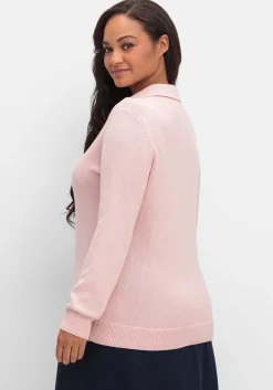 Pullover mit Polokragen, in melierter Optik<sheego Online
