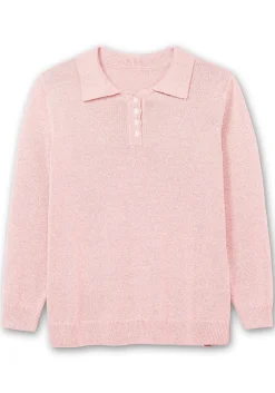 Pullover mit Polokragen, in melierter Optik<sheego Online