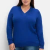 Pullover mit raffiniertem V-Ausschnitt<sheego Clearance