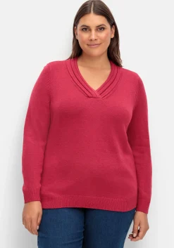 Pullover mit raffiniertem V-Ausschnitt<sheego Best