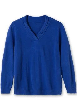 Pullover mit raffiniertem V-Ausschnitt<sheego Clearance