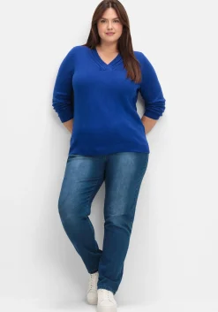 Pullover mit raffiniertem V-Ausschnitt<sheego Clearance