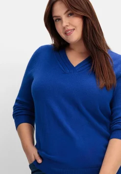 Pullover mit raffiniertem V-Ausschnitt<sheego Clearance