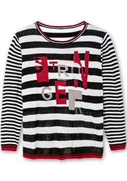 Pullover mit Ringeln und Glitzerdetails<sheego Discount