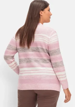 Pullover mit Stehkragen und Blockstreifen<sheego Fashion