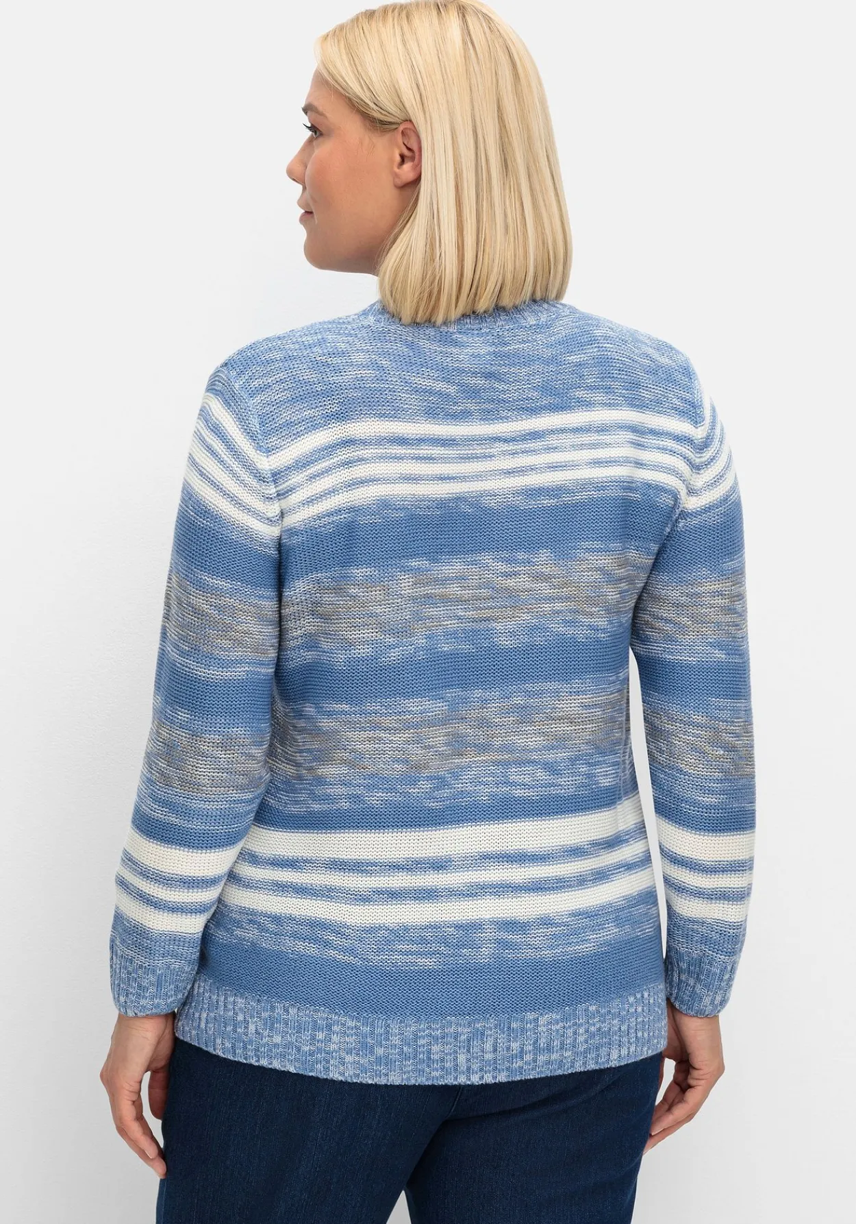 Pullover mit Stehkragen und Blockstreifen<sheego Outlet