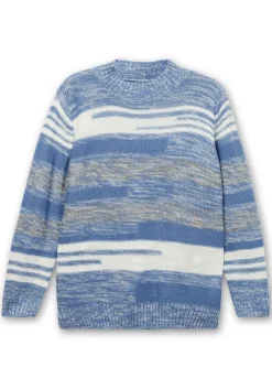 Pullover mit Stehkragen und Blockstreifen<sheego Outlet