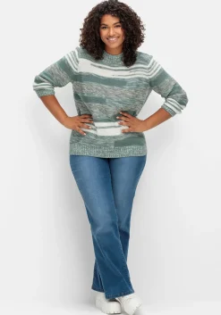 Pullover mit Stehkragen und Blockstreifen<sheego Fashion