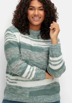 Pullover mit Stehkragen und Blockstreifen<sheego Fashion
