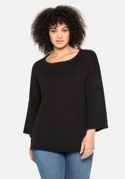 Pullover mit 7/8-Trompetenärmeln, aus Flammgarn<sheego Discount