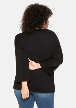 Pullover mit 7/8-Trompetenärmeln, aus Flammgarn<sheego Discount